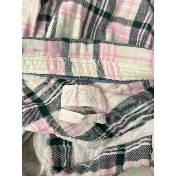 J Crew Classic Fit Plaid Flannel Twill Long Sleeve Button Shirt 2 Womens - Picture 7 of 7